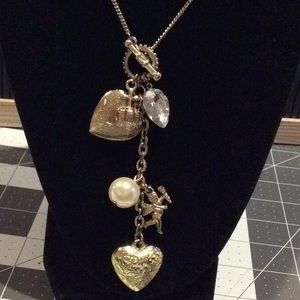 Forever 21 gold accent charm necklace.